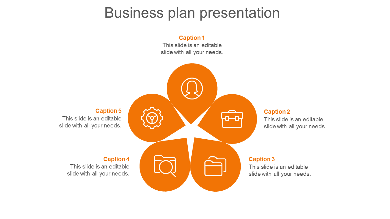 Free - Effective Business Plan PowerPoint Example In Orange Color
